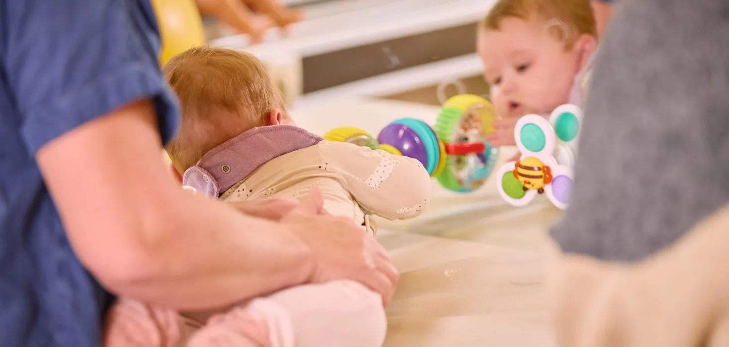 Baby in physical therapy