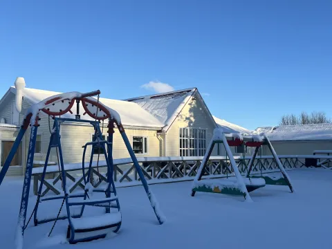 Leiksvæði Reykjadals í snjóbúningi