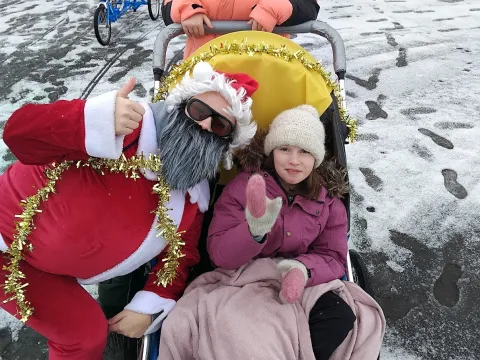 3 vinir á leið í jólasveinagöngutúr