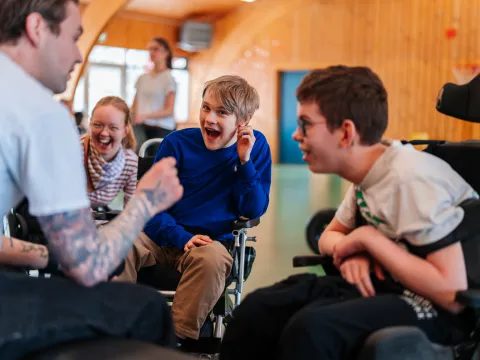 kids talking and laughing