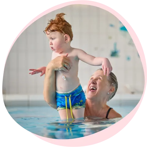 Boy in swimming pool