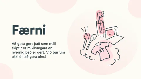 Færni F-orðin veggspjald