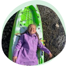 smiling girl on a boat