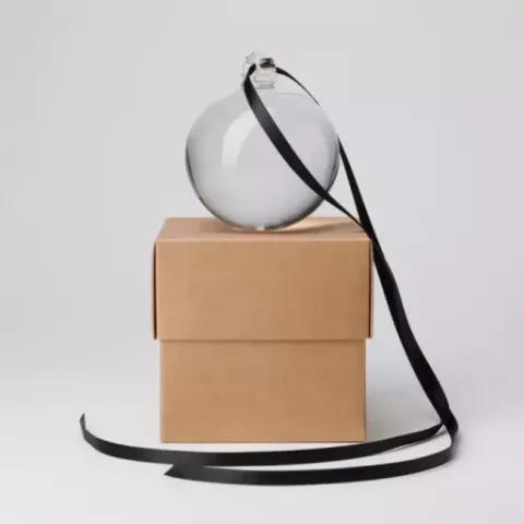 Christmas bulb on cardbox