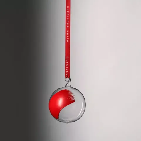 Christmas bulb with red paintstroke