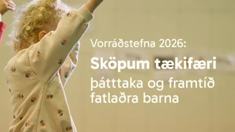 Girl reaching hands up and text