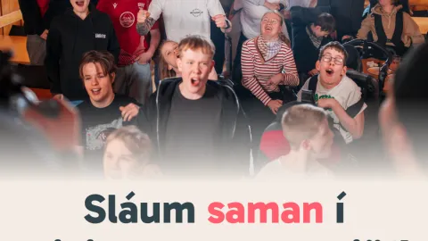 Auglýsing með texta: Sláum saman í mikilvæga sumargjöf!